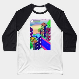 Abstract Urban At Night Baseball T-Shirt